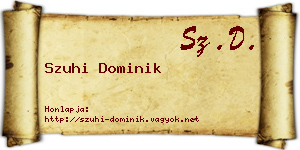 Szuhi Dominik névjegykártya